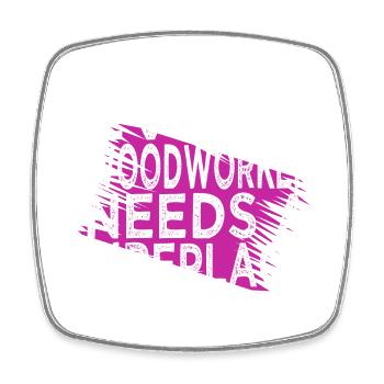 badge carpenter funny birthday present jokes - Square fridge magnet - white - Front