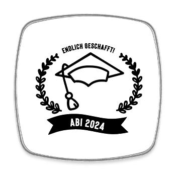 Abitur 2024 - Viereckiger Kühlschrankmagnet - Weiß - Vorne