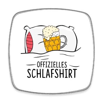 Chemise de nuit officielle à la bière - Magnet carré - blanc - Devant
