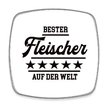 Bester Fleischer Weltbester Schlachter Fleischerei - Viereckiger Kühlschrankmagnet - Weiß - Vorne