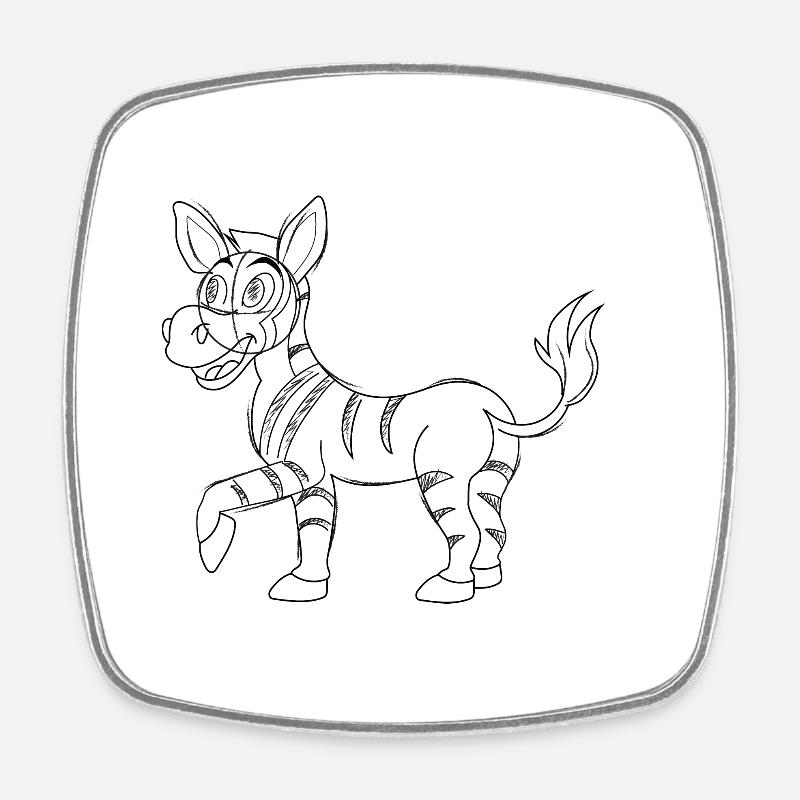 Zebra - Viereckiger Kühlschrankmagnet - Weiß
