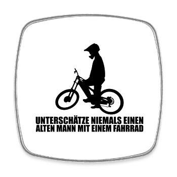 Funny Bicycle Saying - Square fridge magnet - white - Front