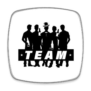 Groom Team Bachelor Bachelor - Square fridge magnet - white - Front