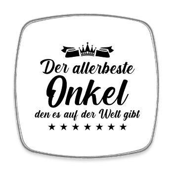 bester onkel - Viereckiger Kühlschrankmagnet - Weiß - Vorne