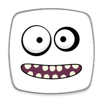 Monster Face - Square fridge magnet - white - Front