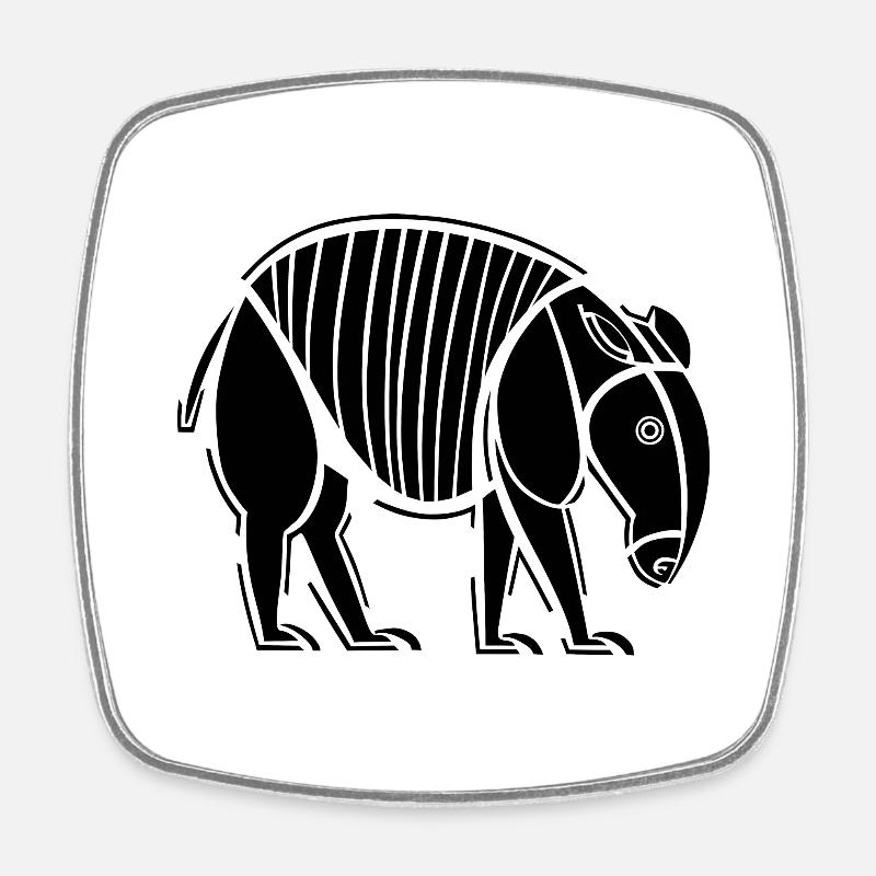 Tapir - Viereckiger Kühlschrankmagnet - Weiß
