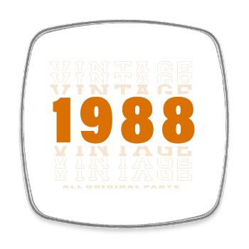 1988: Vintage - 36th Anniversary - Square fridge magnet - white - Front