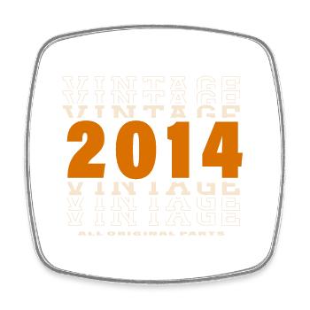 2014: Vintage - 10th Anniversary - Square fridge magnet - white - Front