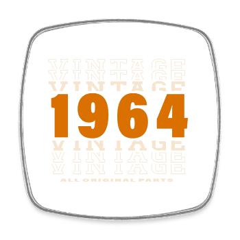 1964: Jahrgang - 60-jähriges Jubiläum - Viereckiger Kühlschrankmagnet - Weiß - Vorne