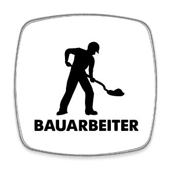 Construction worker construction site 1 - Square fridge magnet - white - Front
