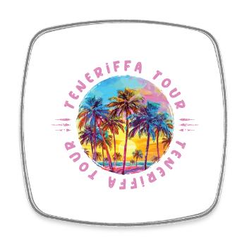 Visite de Tenerife Palmiers - Magnet carré - blanc - Devant