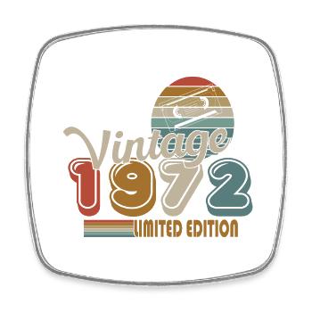 1972 - Viereckiger Kühlschrankmagnet - Weiß - Vorne
