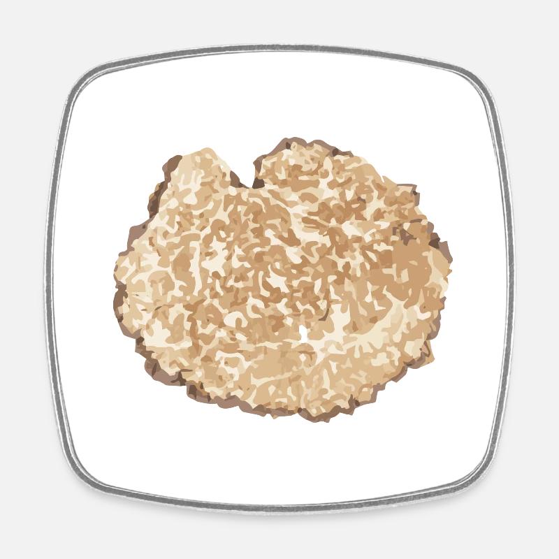 Truffle Slice Brown - Square fridge magnet - white