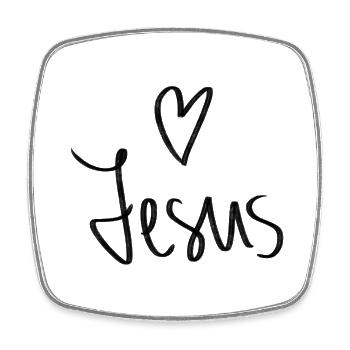 Jesus Heart - Square fridge magnet - white - Front
