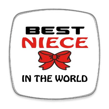 BEST NIECE IN THE WORLD - Magnet carré - blanc - Devant