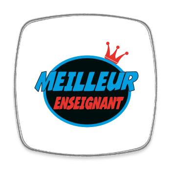 MEILLEUR ENSEIGNANT - Magnet carré - blanc - Devant