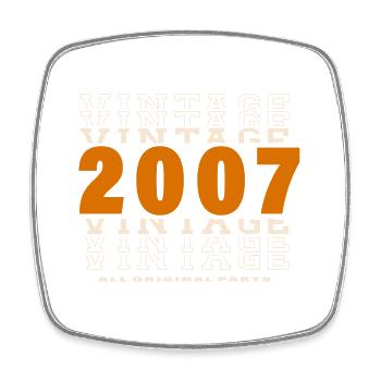 2007: Vintage - 17th Anniversary - Square fridge magnet - white - Front