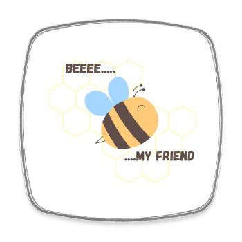BEE MY FRIEND - Viereckiger Kühlschrankmagnet - Weiß - Vorne