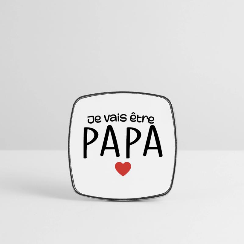 Ich werde Vater sein - Papa wird Vater - Papa Geschenk Viereckiger Kühlschrankmagnet