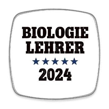Biologielehrer 2024 Beruf Studium Lehramt Biologie - Viereckiger Kühlschrankmagnet - Weiß - Vorne
