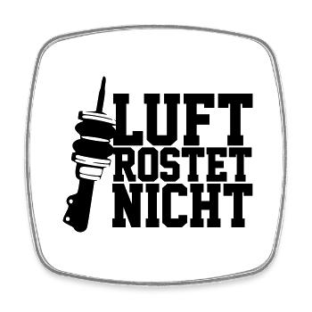 Luft rostet nicht - Viereckiger Kühlschrankmagnet - Weiß - Vorne