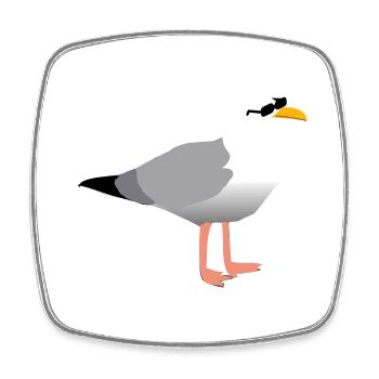 mouette fraîche - Magnet carré - blanc - Devant