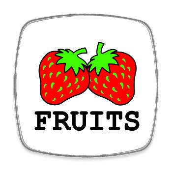 erdbeeren - Viereckiger Kühlschrankmagnet - Weiß - Vorne