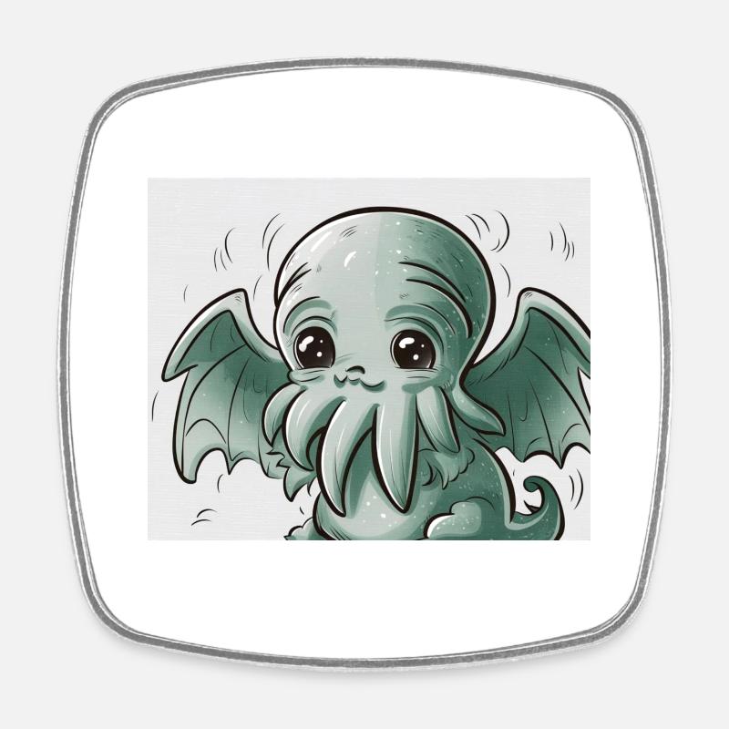 Mignon Cthulhu - Magnet carré - blanc