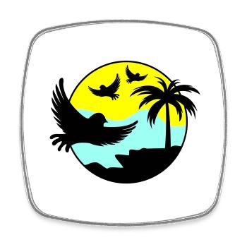 paradise birds 02 - Viereckiger Kühlschrankmagnet - Weiß - Vorne