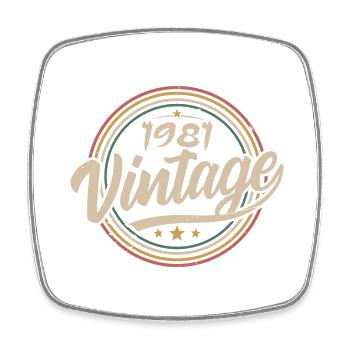 1981 Vintage 1981 Birthday Gift - Retro Style 1981 - Magnet carré - blanc - Devant