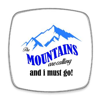 mountains are calling copy - Square fridge magnet - white - Front