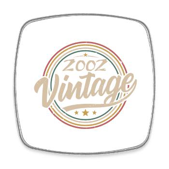 2002 Vintage 2002 Geburtstagsgeschenk - Retro Stil 2002 - Viereckiger Kühlschrankmagnet - Weiß - Vorne