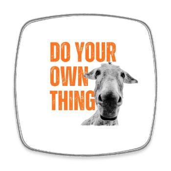 Esel - do your own thing - Viereckiger Kühlschrankmagnet - Weiß - Vorne