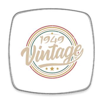 1949 Vintage 1949 Birthday Gift - Retro Style 1949 - Square fridge magnet - white - Front