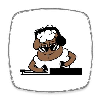 Cool DJ Sheep Sheep Mixer Musique de fête - Magnet carré - blanc - Devant