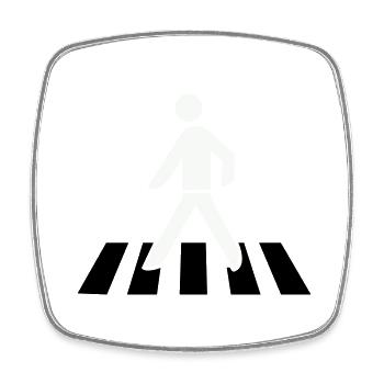 Crossing the zebra crossing - Square fridge magnet - white - Front