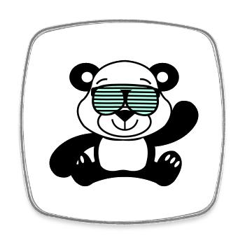 Panda Bear Cool - Square fridge magnet - white - Front