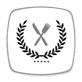 Cutlery Coat of Arms - Square fridge magnet - white - Front