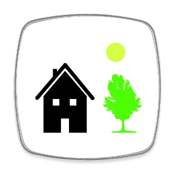 haus baum - Viereckiger Kühlschrankmagnet - Weiß - Vorne