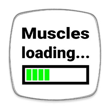 Conception amusante pour les muscles sportifs Chargement de la barre de blague - Magnet carré - blanc - Devant