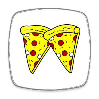 Pizza 2 - Magnet carré - blanc - Devant