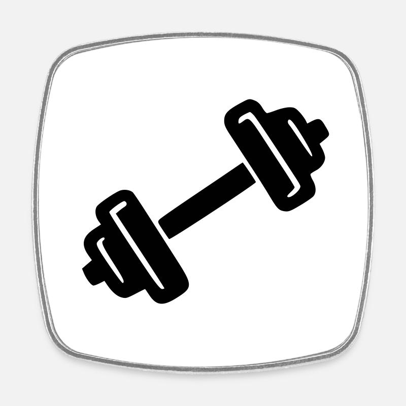 Dumbbell - Square fridge magnet - white