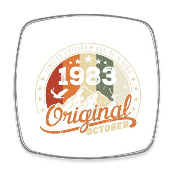 October 1983 Birthday Gift October 1983 - Square fridge magnet - white - Front