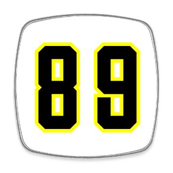 89 Number Leotard - Square fridge magnet - white - Front