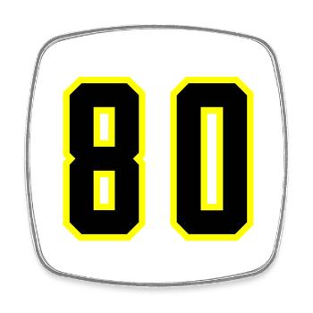 80 Number Leotard - Square fridge magnet - white - Front