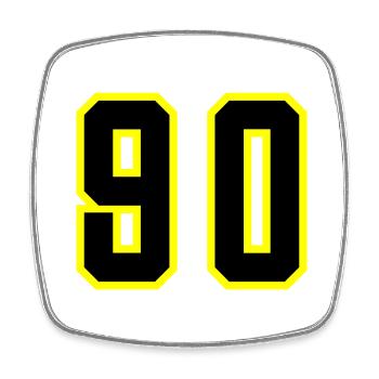 90 Number Leotard - Square fridge magnet - white - Front