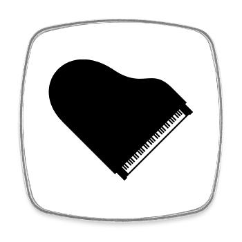 I Love Piano Piano Heart Music Instrument Love - Square fridge magnet - white - Front