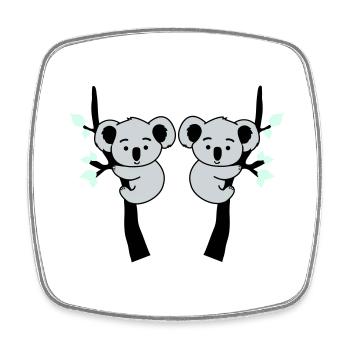 Koala Bear Bande dessinée 2 - Magnet carré - blanc - Devant