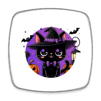 Chaton mignon halloween v2 - Magnet carré - blanc - Devant