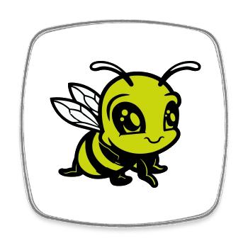 biene hummel comic - Viereckiger Kühlschrankmagnet - Weiß - Vorne